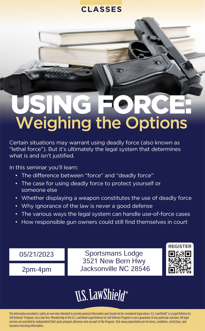 Free Seminar on Using Force - Weighing the Options